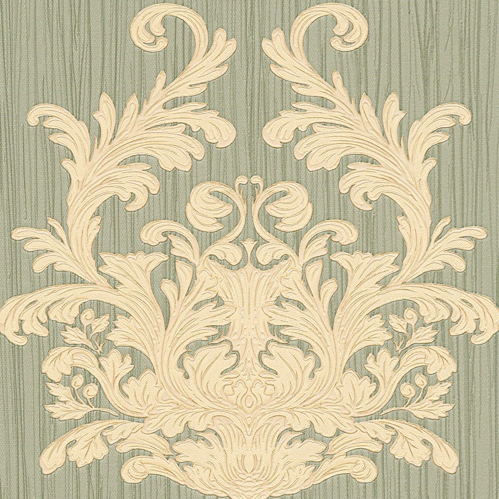 Klasiskas vācu tapetes AS Creation 95861-2 zaļā krāsā AS Creation