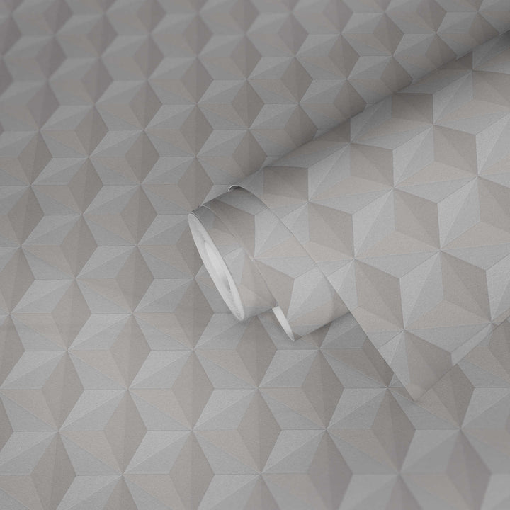 Flizelīna tapetes ar 3D efektu un ģeometrisku rakstu - bēšas 962551 AS Creation