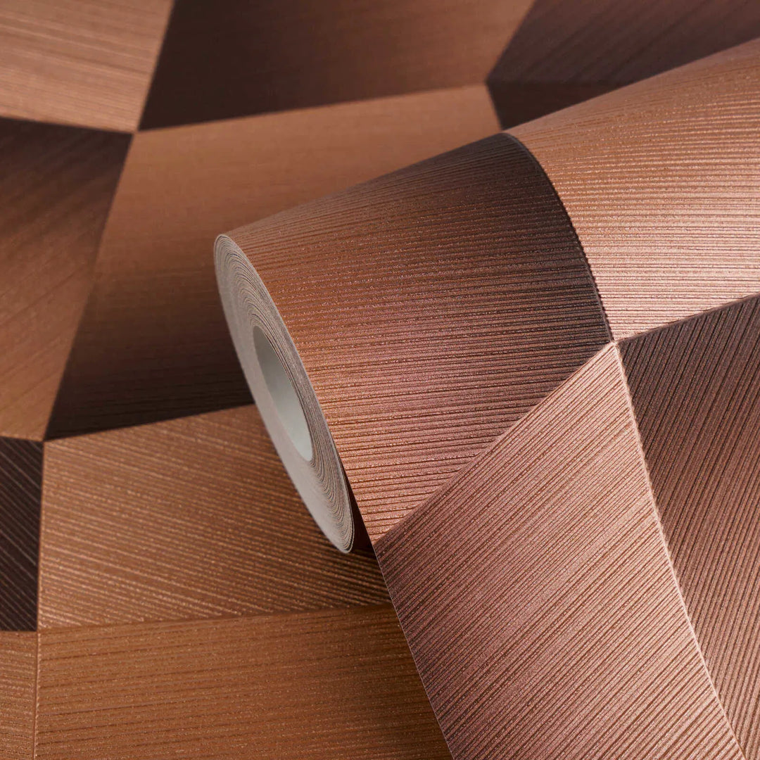 Tapetes ar 3D ģeometrisku dizainu, teksturētas - brūnā krāsā - 3012643 AS Creation