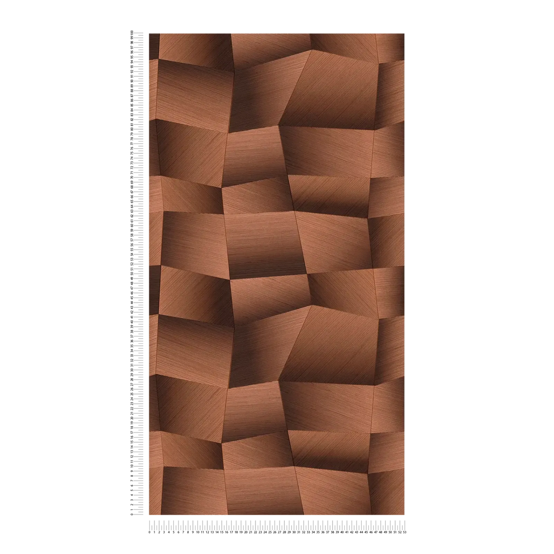 Tapetes ar 3D ģeometrisku dizainu, teksturētas - brūnā krāsā - 3012643 AS Creation