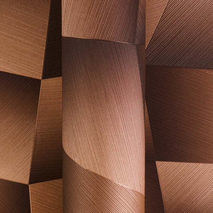 Tapetes ar 3D ģeometrisku dizainu, teksturētas - brūnā krāsā - 3012643 AS Creation