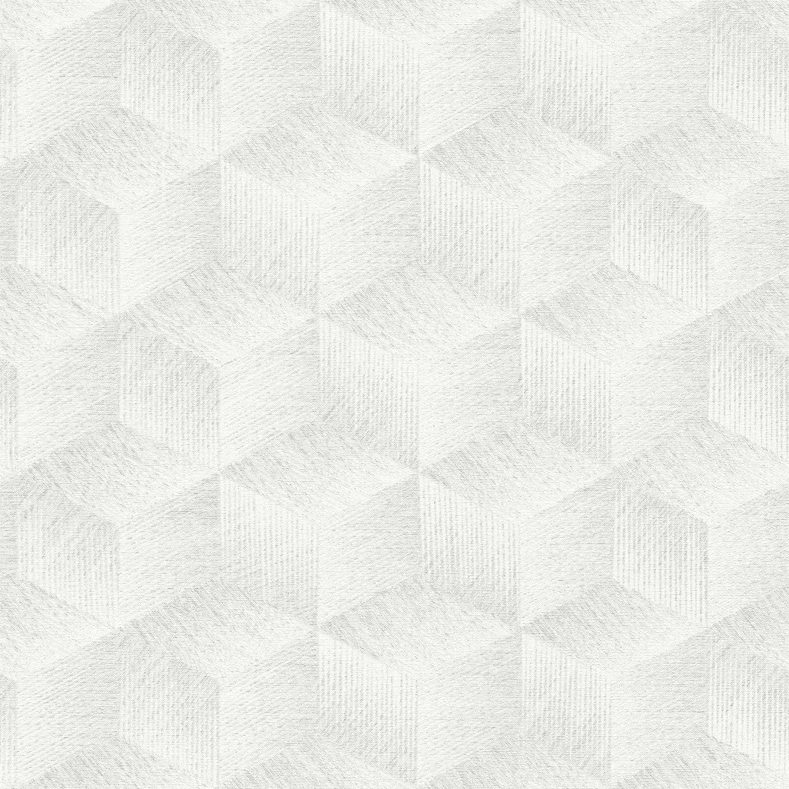 Tapetes ar 3D kvadrātveida rakstu bez PVC: gaiši pelēkā krāsā, 385062 AS Creation