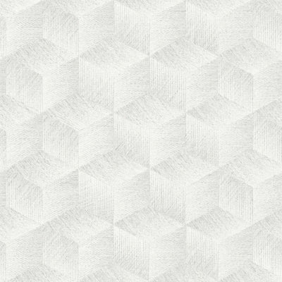 Tapetes ar 3D kvadrātveida rakstu bez PVC: gaiši pelēkā krāsā, 1360046 🌱 AS Creation