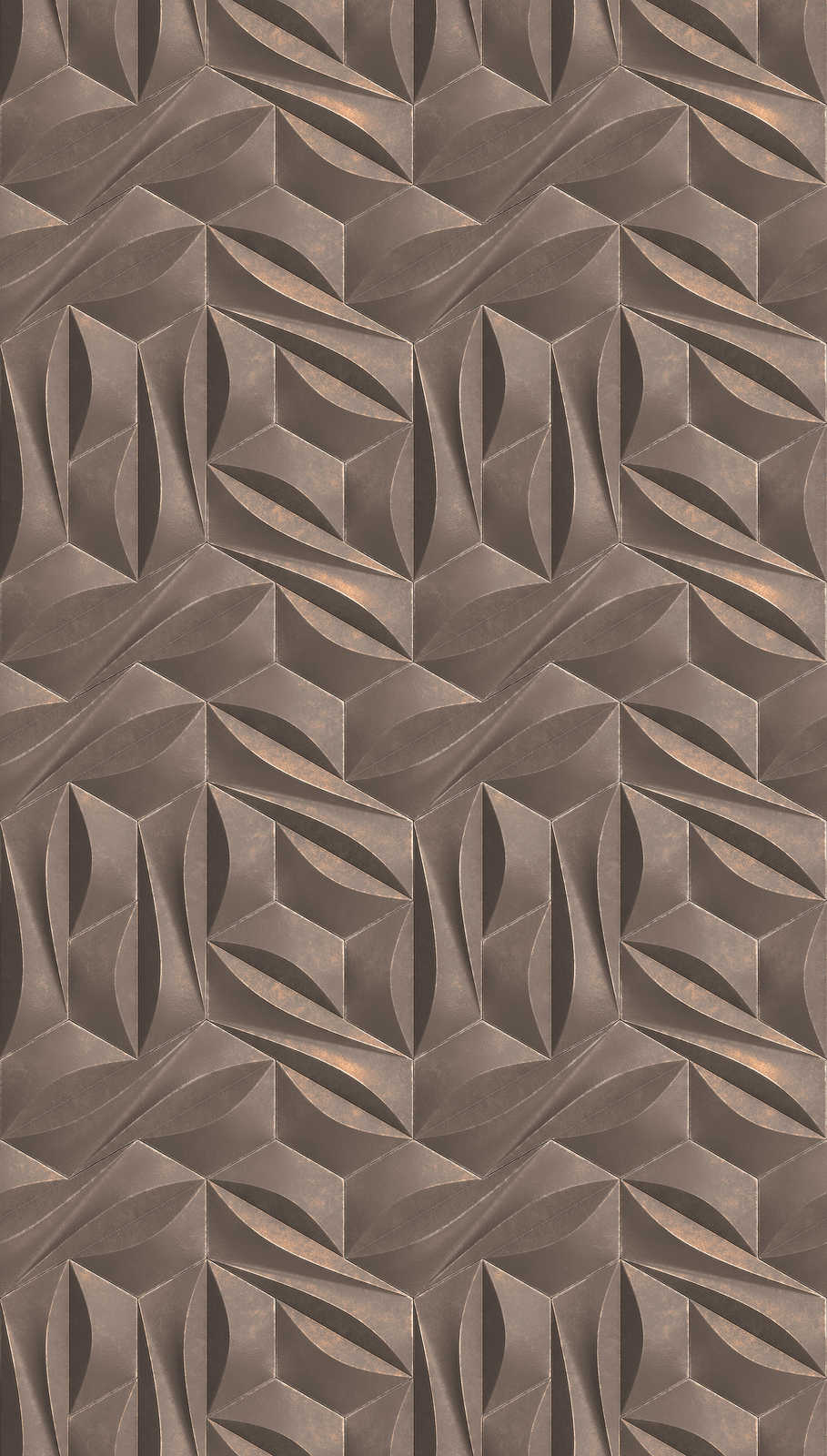 Tapetes ar 3D optisko rakstu un metāla izskatu, melnā krāsā - 1375157 AS Creation