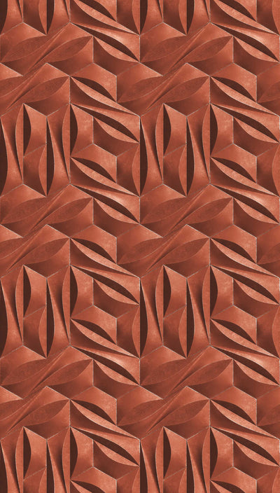Wallpaper with 3D optical pattern and metallic look, red - 1375161 AS Creation