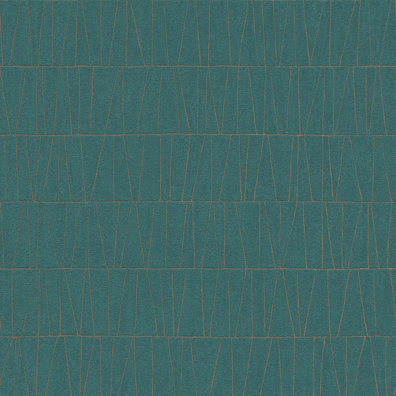 Wallpaper with abstract lines in blue, 1403470 AS Creation