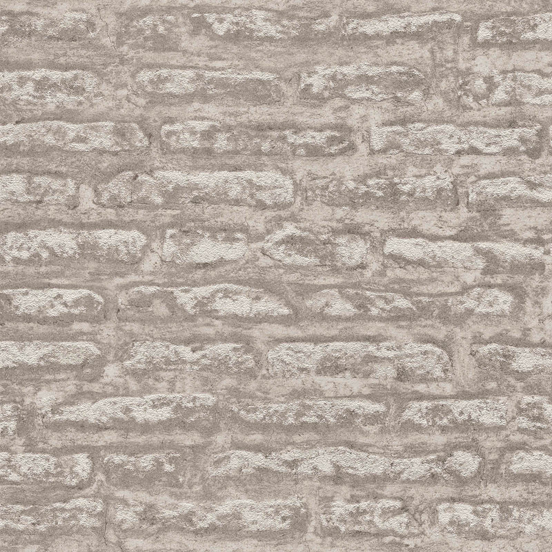 Wallpaper with abstract stone pattern in brown, 1372202 AS Creation