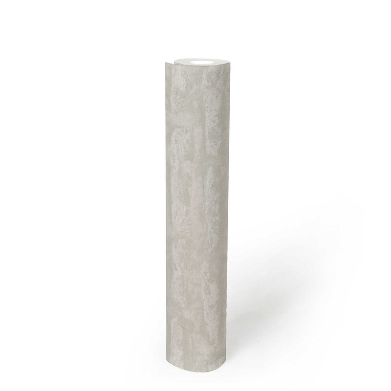 Wallpaper with abstract stone pattern in light grey, 1372201 AS Creation