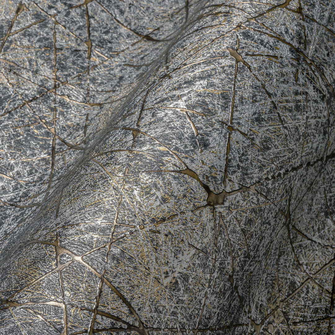 Tapetes ar abstraktu grafisku rakstu, melnā un bronzās krāsā, 1375137 AS Creation
