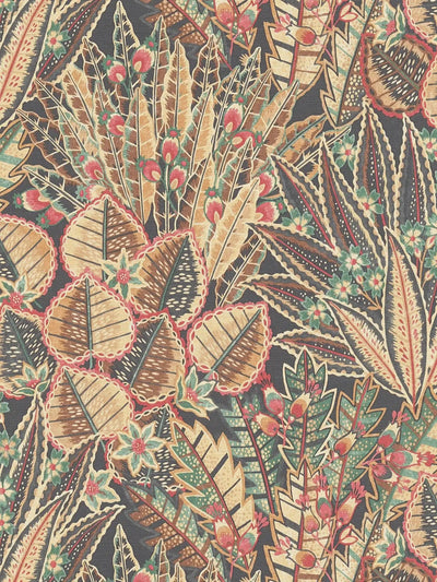 Wallpaper with abstract leaf pattern and red accents, 1406363 AS Creation
