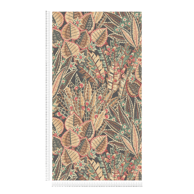 Wallpaper with abstract leaf pattern and red accents, 1406363 AS Creation