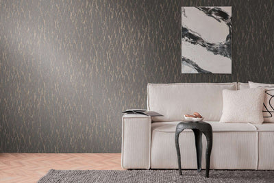 Wallpaper with abstract line pattern in black and beige, 1404563 AS Creation