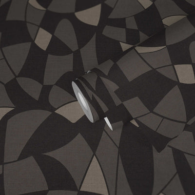 Wallpaper with abstract pattern in black, 1373426 AS Creation