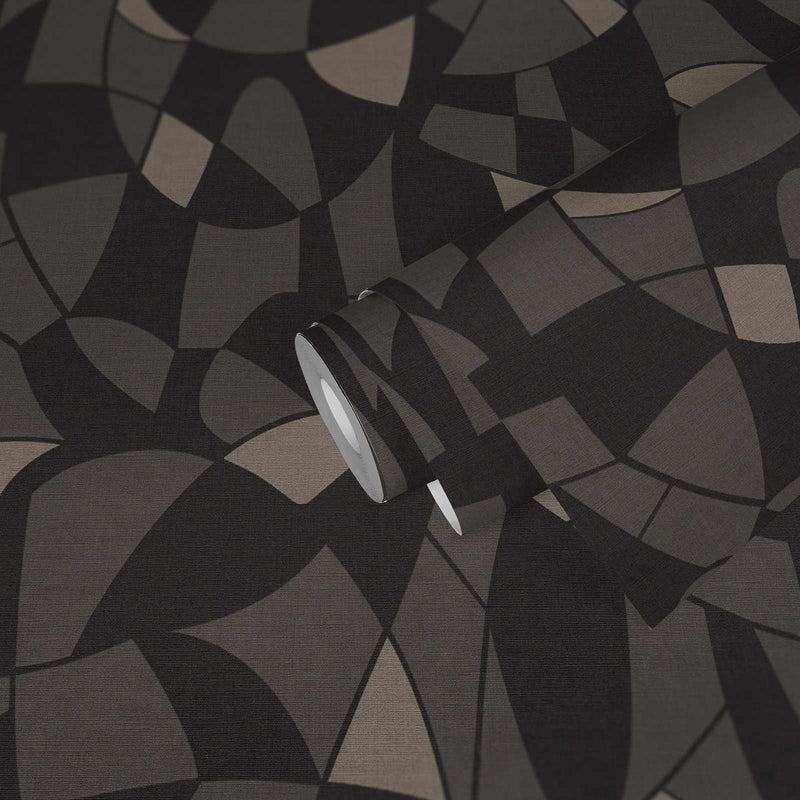 Wallpaper with abstract pattern in black, 1373426 AS Creation
