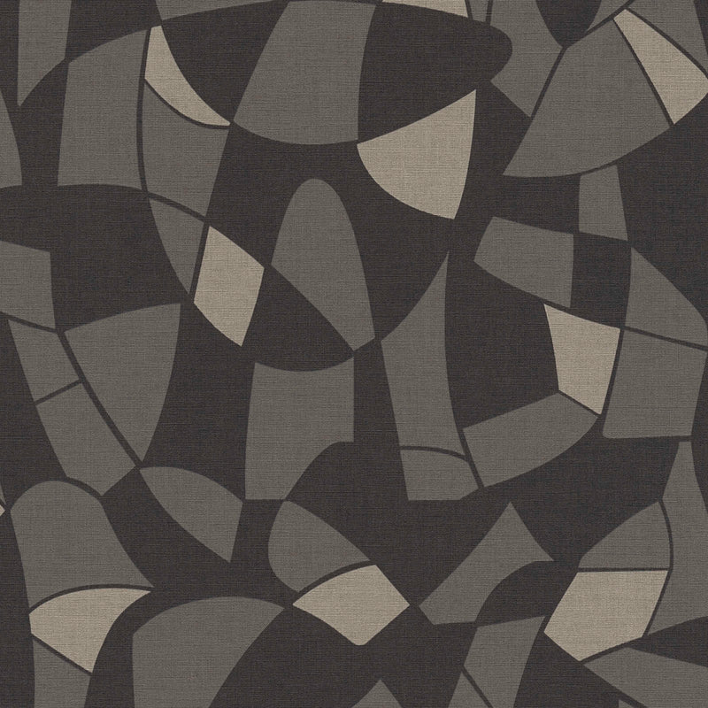 Wallpaper with abstract pattern in black, 1373426 AS Creation