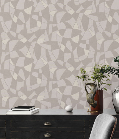 Wallpaper with abstract pattern in grey, 1373425 AS Creation