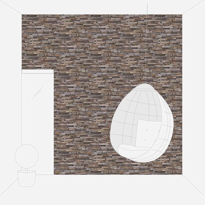 Wallpaper with stone pattern in brown shades, 3371451 AS Creation