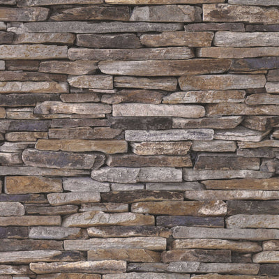 Wallpaper with stone pattern in brown shades, 3371451 AS Creation