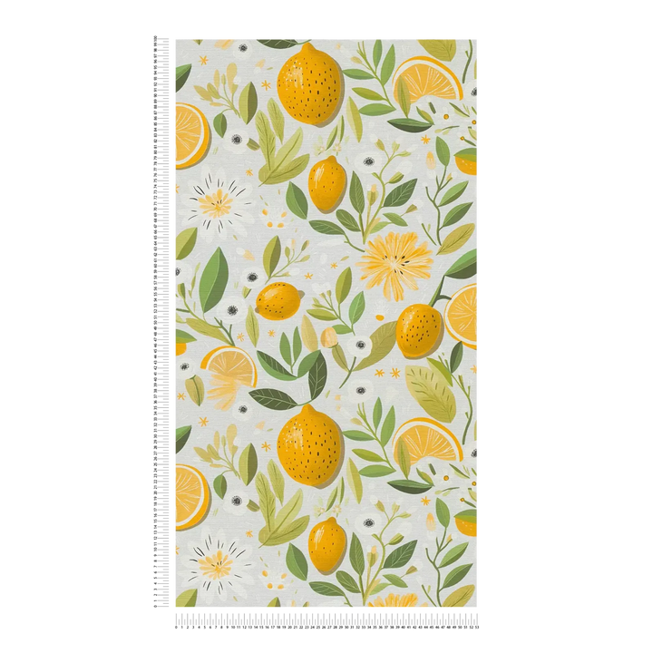 Tapetes ar apelsīniem un lapām - dzeltenas - 3012213 AS Creation