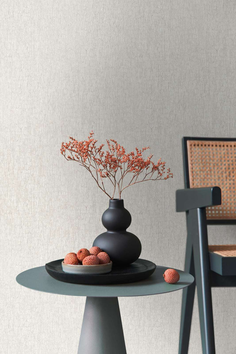 Wallpaper with stucco look in light grey, 1404551 AS Creation