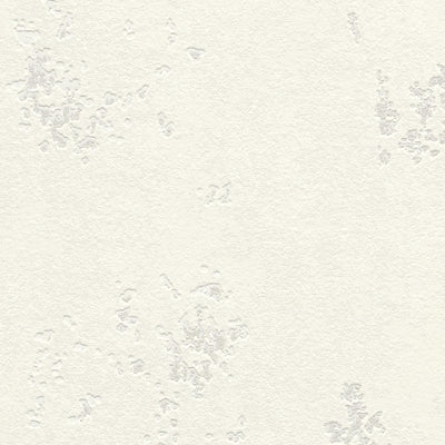 Wallpaper with stucco pattern in white with silver accents, 1150473 RASCH