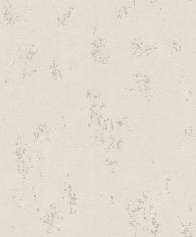 Wallpaper with stucco pattern in cream with silver accents, 1150502 RASCH
