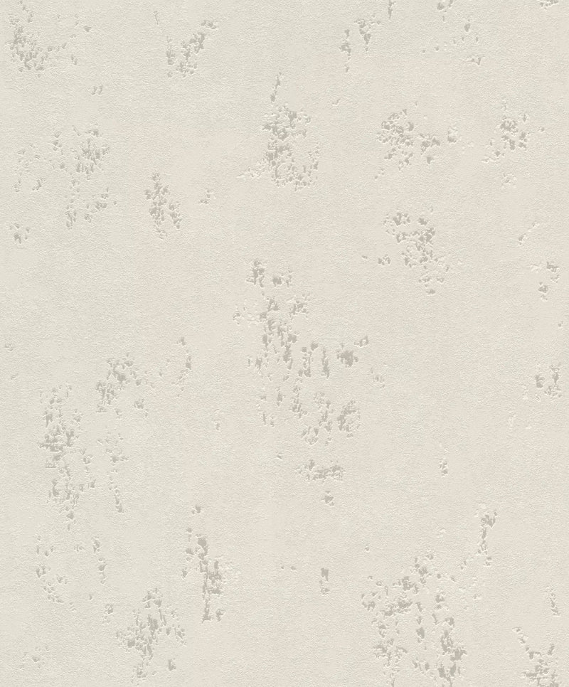 Wallpaper with stucco pattern in cream with silver accents, 1150502 RASCH