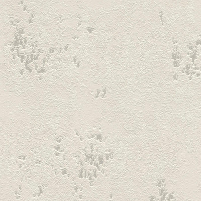 Wallpaper with stucco pattern in cream with silver accents, 1150502 RASCH