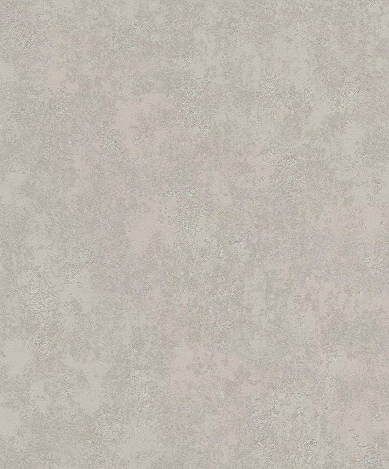 Wallpaper with plaster pattern in taupe with silver accents, 1150511 RASCH