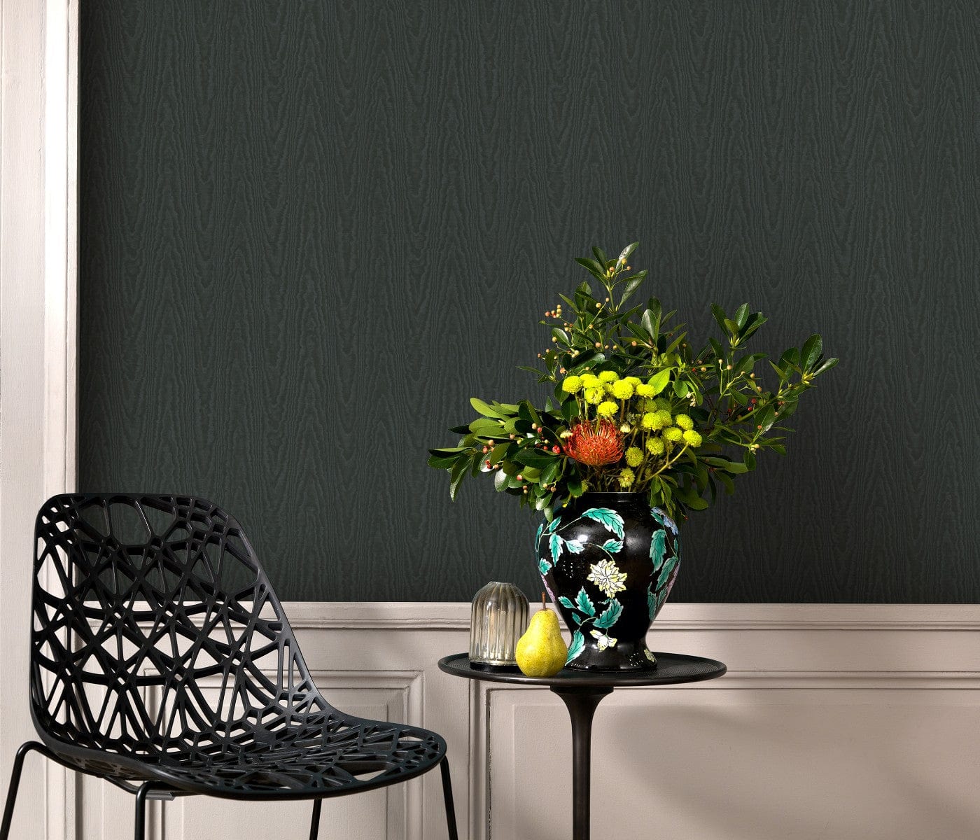 Tapetes ar ar moirē efektu melnā krāsā, Erismann, 1029115 Erismann