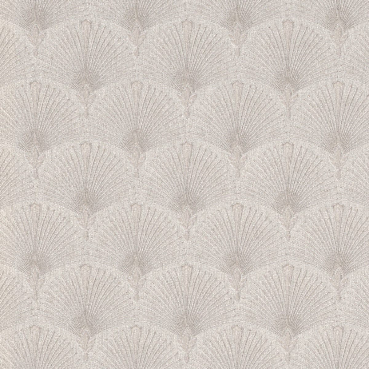 Tapetes ar Art Deco ornamentu: pāvu spalva taupe krāsā, 1034637 Erismann