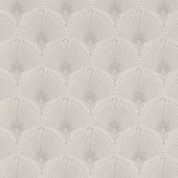 Tapetes ar Art Deco ornamentu: pāvu spalva taupe krāsā, 1034637 Erismann