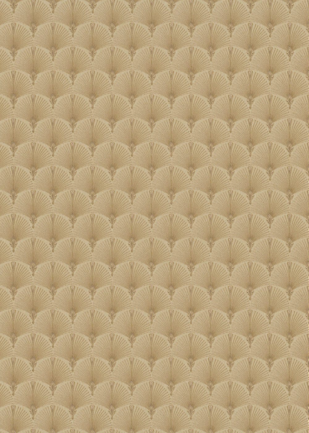 Tapetes ar Art Deco ornamentu: pāvu spalva zeltā krāsā, 1034630 Erismann