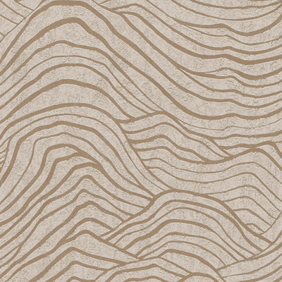 Wallpaper with Asian mountain pattern - beige, gold, grey, 1403477 AS Creation