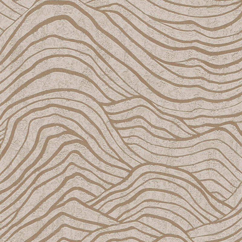 Tapetai su Azijos kalnų raštas - smėlio spalvos, aukso, pilka, 1403477 AS Creation