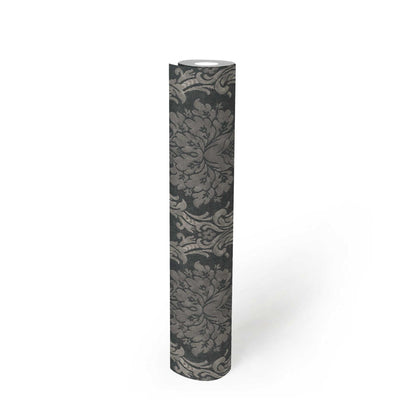 Tapetes ar baroka rakstu tumši pelēkā, melnā krāsā, 1315076 AS Creation