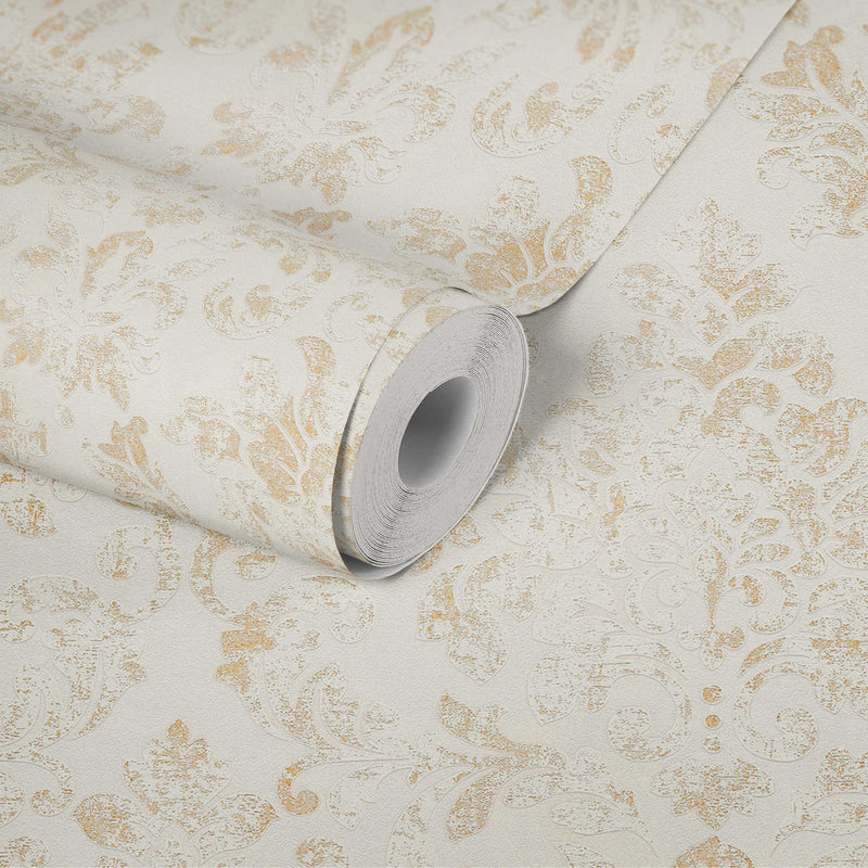 Baroque and vintage wallpaper in cream and gold, 1332567 AS Creation