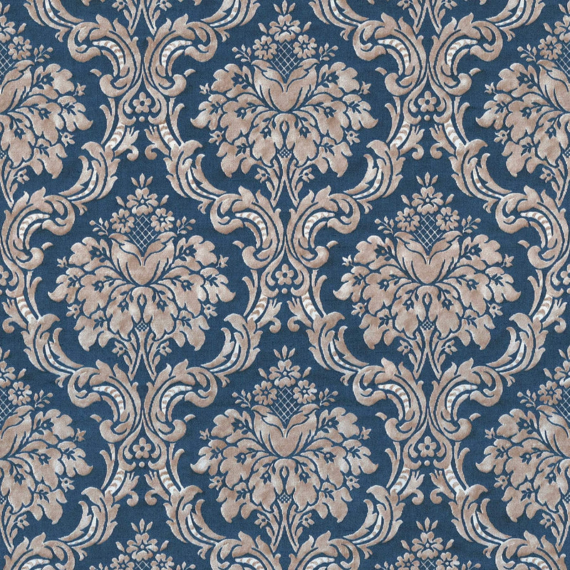 Tapetes ar baroka rakstu zilā krāsā, 1315077 AS Creation
