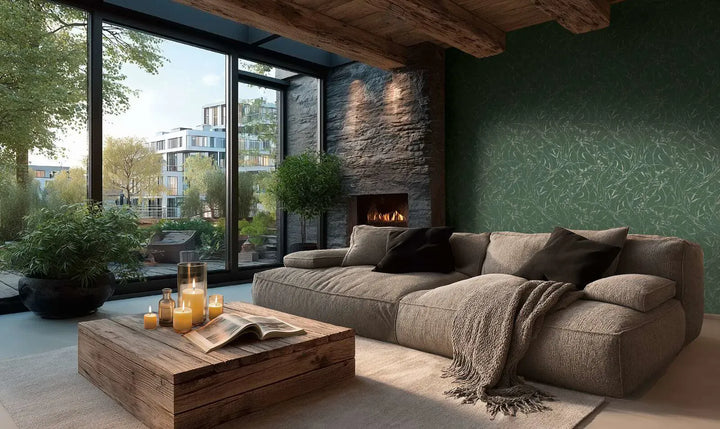 Tapetes ar botānisku zaru un lapu rakstu - zaļas - 3007035 AS Creation