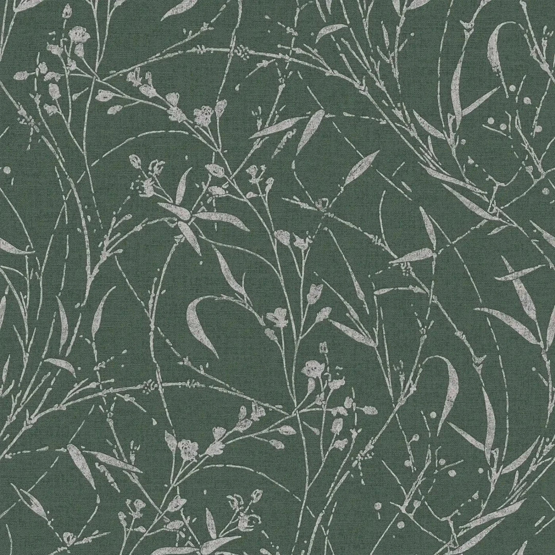 Tapetes ar botānisku zaru un lapu rakstu - zaļas - 3007035 AS Creation
