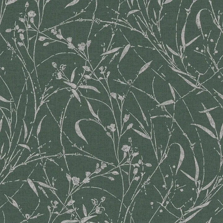 Tapetes ar botānisku zaru un lapu rakstu - zaļas - 3007035 AS Creation