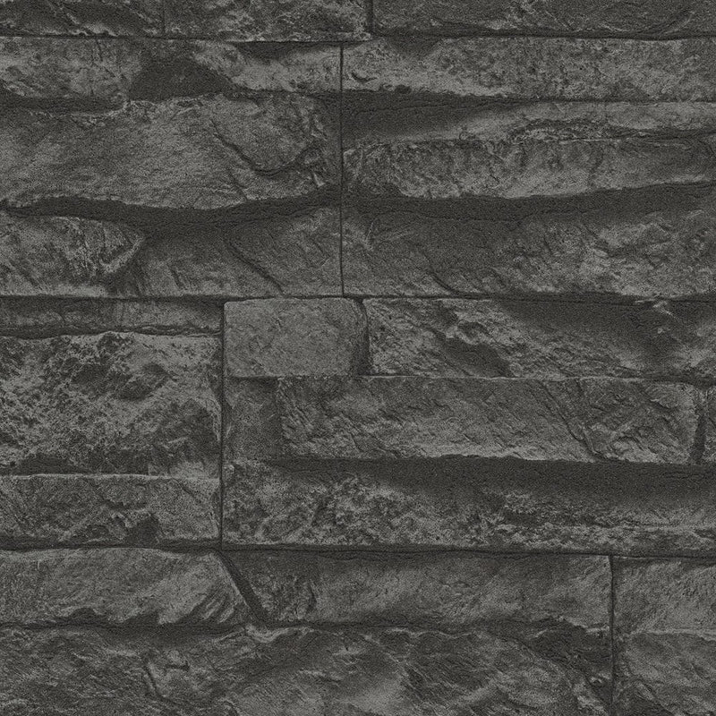 Tapetes ar dabīgā akmens izskatu: detalizētas un reālistiskas, melnā, 2545054 2545063 AS Creation