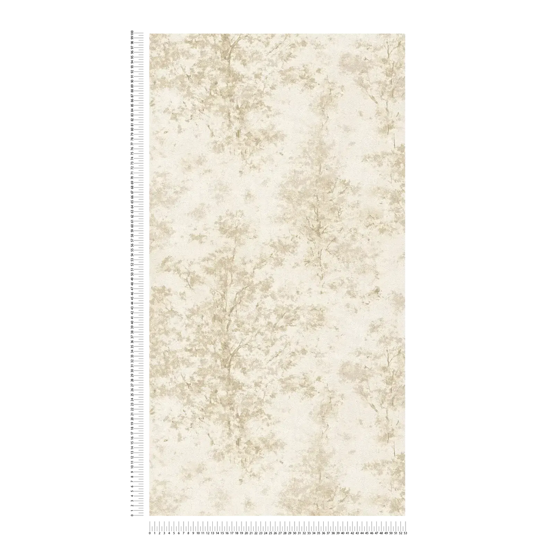 Tapetes ar dabīgu faktūru un abstraktām koku galotnēm – bēša - 3012703 AS Creation