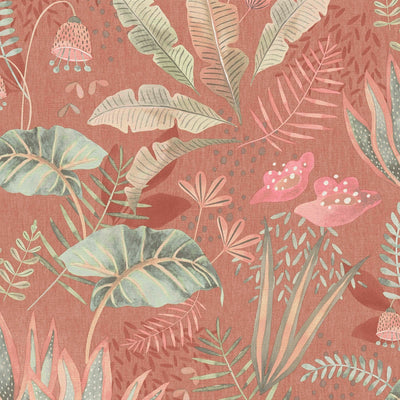 Wallpaper with different leaves: pink, orange, green, 1400411 AS Creation