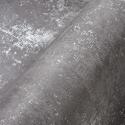 Tapetes ar dekoratīva apmetuma izskatu tumši pelēkā krāsā, 1366344 AS Creation