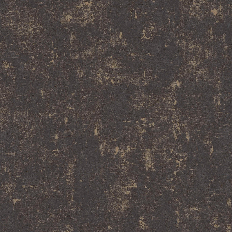 Wallpaper with decorative plaster pattern: black, gold, 1403553 AS Creation