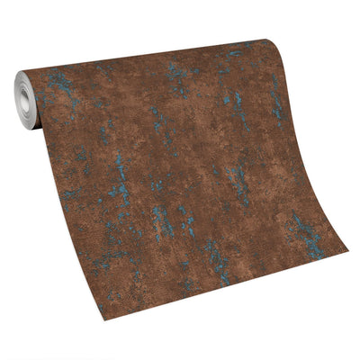 Wallpaper with design reminiscent of tree bark and cool lava, bronze, 3752317 Erismann