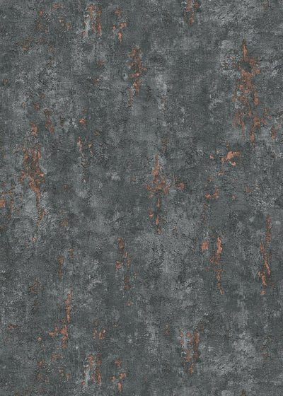 Wallpaper with a design reminiscent of tree bark and cool lava, black, 3752353 Erismann