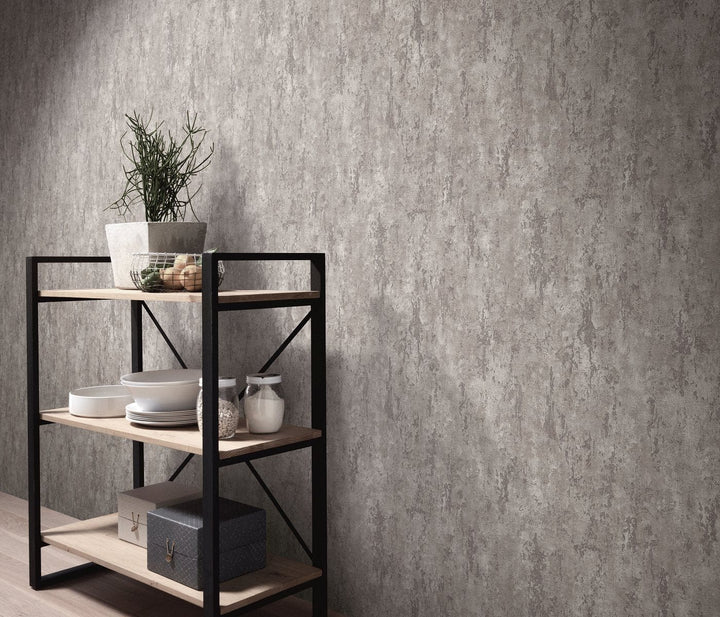 Tapetes kas atgādina koka mizu un atdzisušu lavu, taupe, 1037538 Erismann