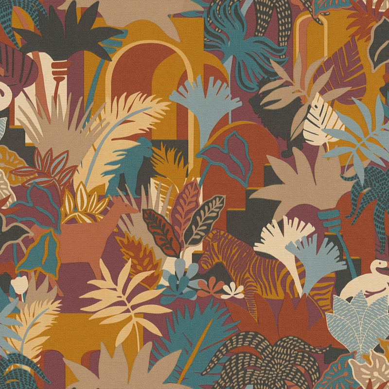 Jungle wallpaper with animals - multicoloured, 1373461 AS Creation